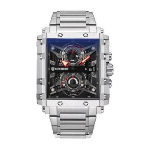 Expedition 6757 Silver Black Dial Steel New MCBSSBA1